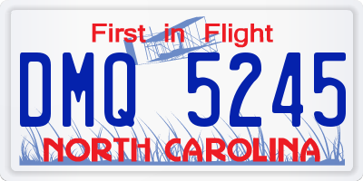 NC license plate DMQ5245