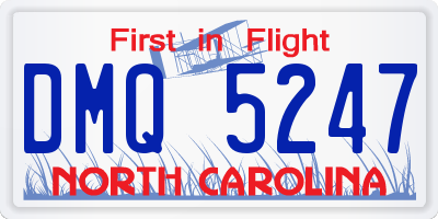 NC license plate DMQ5247