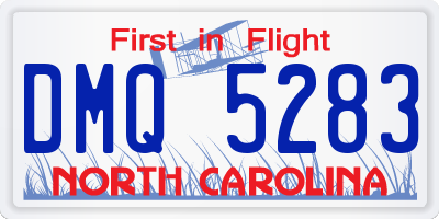 NC license plate DMQ5283