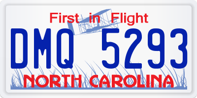 NC license plate DMQ5293