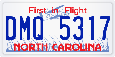 NC license plate DMQ5317