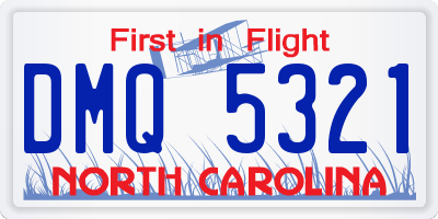 NC license plate DMQ5321