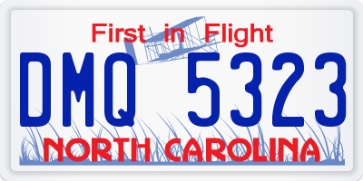 NC license plate DMQ5323