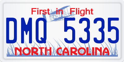 NC license plate DMQ5335