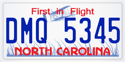 NC license plate DMQ5345