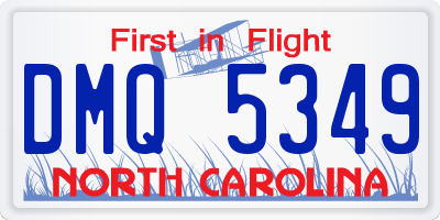 NC license plate DMQ5349