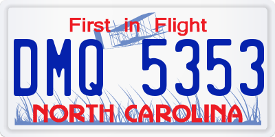 NC license plate DMQ5353