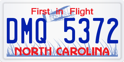 NC license plate DMQ5372