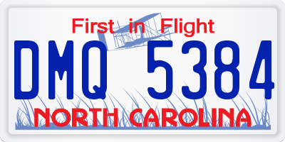 NC license plate DMQ5384