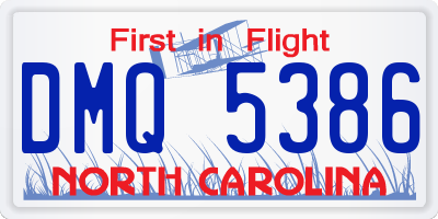 NC license plate DMQ5386