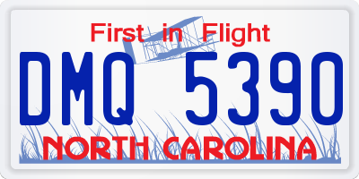 NC license plate DMQ5390