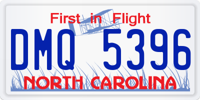 NC license plate DMQ5396