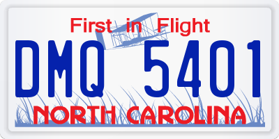 NC license plate DMQ5401