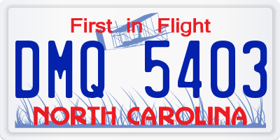 NC license plate DMQ5403