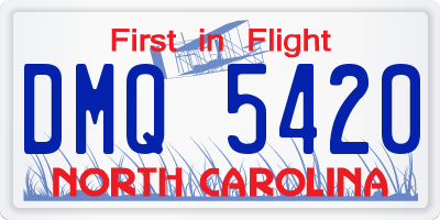 NC license plate DMQ5420