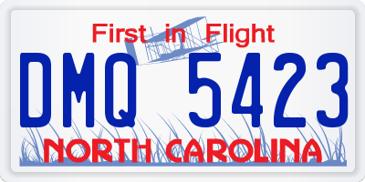 NC license plate DMQ5423