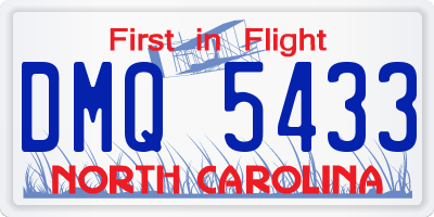 NC license plate DMQ5433