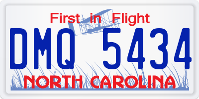 NC license plate DMQ5434