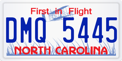 NC license plate DMQ5445