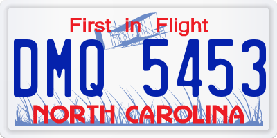 NC license plate DMQ5453