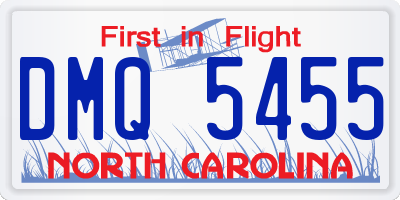 NC license plate DMQ5455