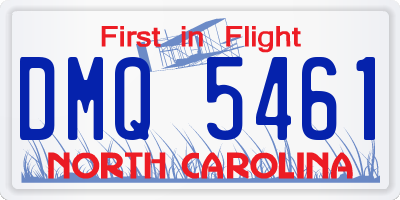 NC license plate DMQ5461
