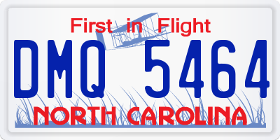 NC license plate DMQ5464
