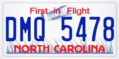 NC license plate DMQ5478