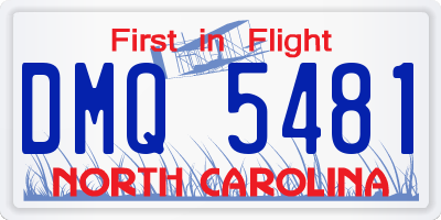 NC license plate DMQ5481