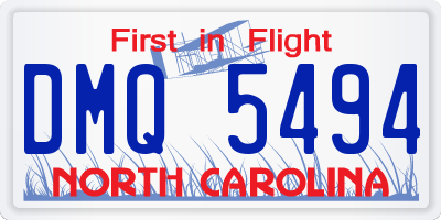 NC license plate DMQ5494