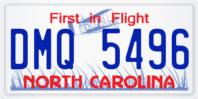 NC license plate DMQ5496