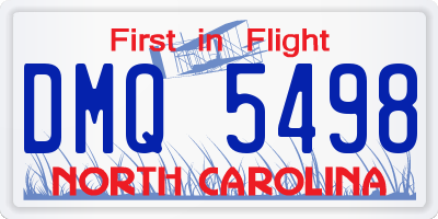 NC license plate DMQ5498