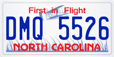 NC license plate DMQ5526