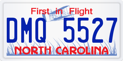 NC license plate DMQ5527