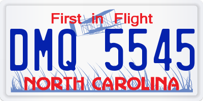NC license plate DMQ5545