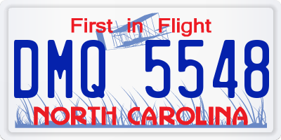 NC license plate DMQ5548