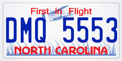 NC license plate DMQ5553