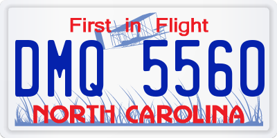 NC license plate DMQ5560