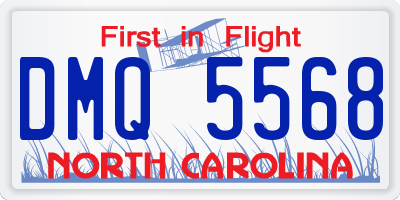 NC license plate DMQ5568