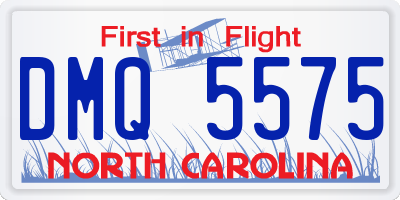 NC license plate DMQ5575