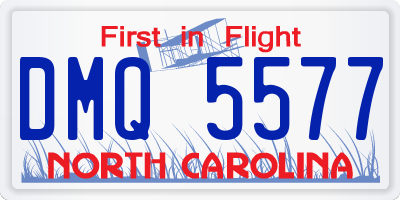NC license plate DMQ5577