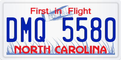 NC license plate DMQ5580