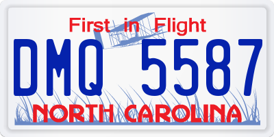 NC license plate DMQ5587