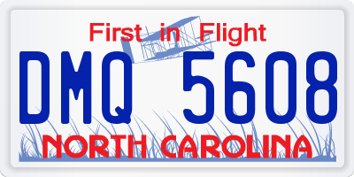 NC license plate DMQ5608