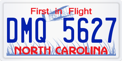 NC license plate DMQ5627
