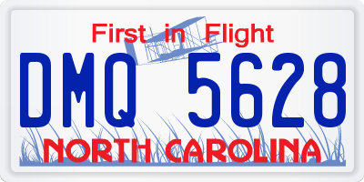 NC license plate DMQ5628