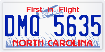 NC license plate DMQ5635