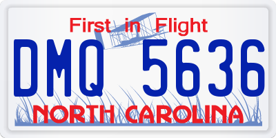 NC license plate DMQ5636