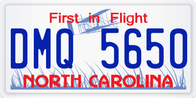 NC license plate DMQ5650