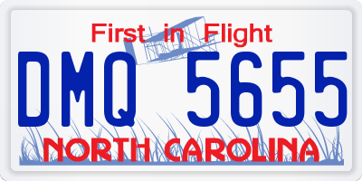 NC license plate DMQ5655